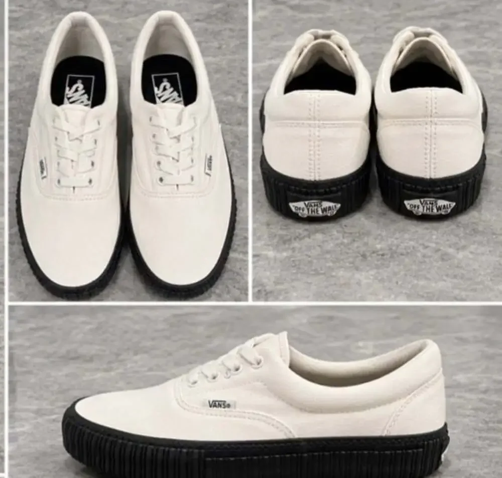 Vans Authentic Creeper Off White and Black Canvas Shoes